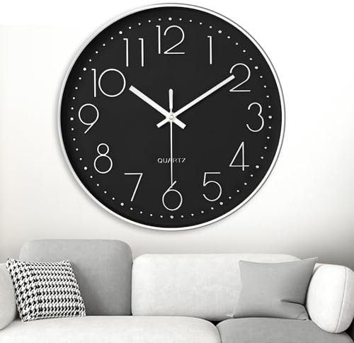 GIBOHOM Orologio da Parete Silenzioso, 20 cm Orologio da Parete Moderno, Orologio da Cucina Silenzioso Senza Ticchettio, Orologio da Parete Movimento al Quarzo per Camera da Letto, Soggiorno, Ufficio