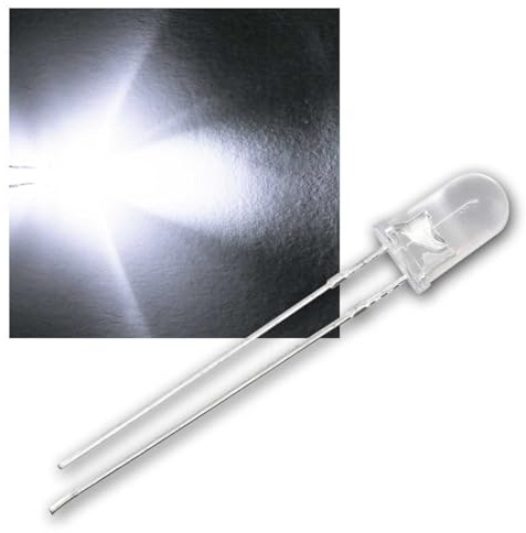 world-trading-net - 50 LEDs 5mm wasserklar weiß Typ WTN-5-14000pw, Leuchtdiode, bedrahtet, Diode leuchtend, als Bauteil
