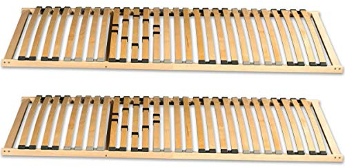 Coemo 2 x 7-Zonen Lattenrost 90 x 200 cm starr Härtegrad einstellbar aus Holz
