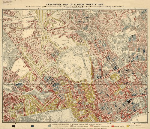 Charles Booth's London Poverty Map - North-West Sheet - 1889 - Large Art Print - Size - 61 x 53 cm by Tiger Moon