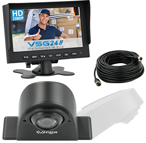 VSG24 Rückfahrkamera 7 HD Transporter-Set LOGISTIK inkl. Kamera, Monitor, Kabel - Wasserdicht Nachtsicht 12V-24V Einfache Montage | Robustes Rückfahrsystem für Auto Wohnwagen LKW Anhänger Wohnmobile