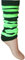 TeddyT's Ladies & Girls Fluorescent Neon Striped Comfort Fit Ankle Leg Warmers (Black & Neon Green)