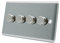 AET CSC4GDIMLED Satin Chrome Classical 250W-10 Amp 4 Gang 2 Way 250W LED Light Dimmer Switch, 250 W, 240 V