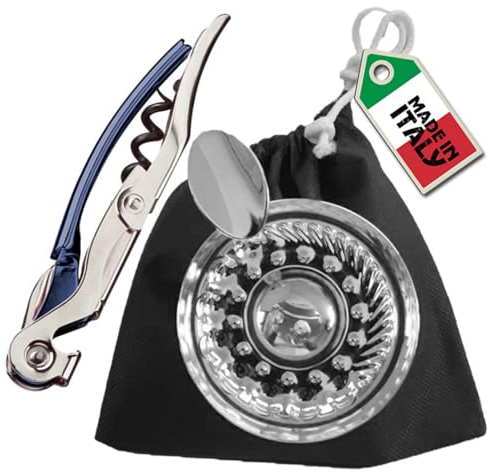 Kit Sommelier AIS Degustazione Vino - Tastevin & Cavatappi Professionali - By EUPOSIA (Blu)