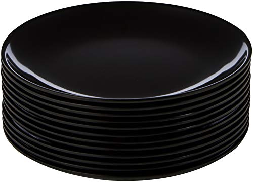 Piatto Ø 23 Cm Nero Melamina - 12 Unità