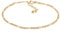 Elli Damen Echtschmuck Armband Armkettchen Figaro Basic in 925 Sterling Silber vergoldet 16 cm Länge