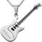 Hanessa Personalisierte Kette mit Gravur Edelstahl 50 cm mit Anhänger E-Gitarre für Musiker in silber - Personalisierte Halskette für Männer und Frauen - Personalisierter Schmuck Damen Herren