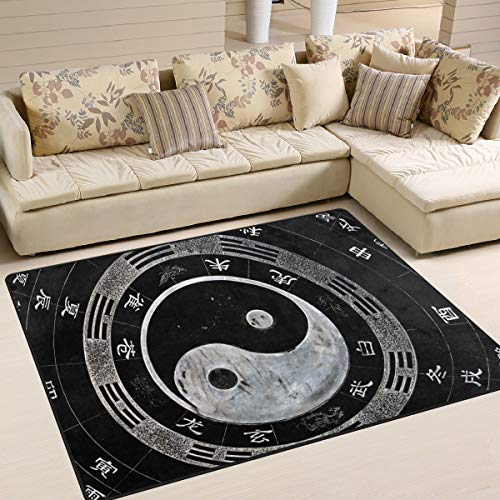 Use7 Yin and Yang Teppich für Wohnzimmer, Schlafzimmer, 160 cm x 122 cm