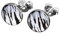 viva-adorno 1 Paar Damen Ohrstecker Ohrringe rund Edelstahl Schwarz Zebra Tiger Streifen Z210, schwarz weiß