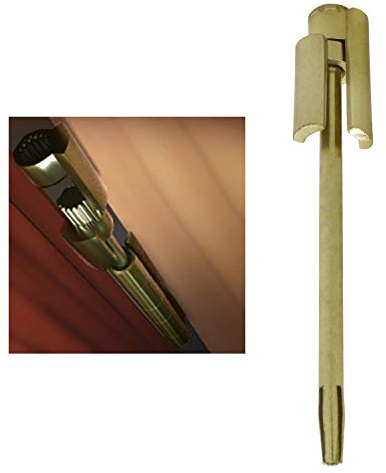Nuk3y Door Saver 2 II Hinge Pin Stop Fits All 3 to 4-1/2 Residential Hinges (Polished Brass)