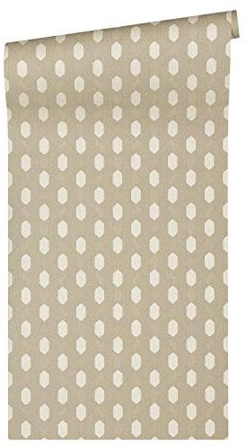 Architects Paper Vliestapete Absolutely Chic Tapete geometrisch grafisch 10,05 m x 0,53 m metallic grau beige Made in Germany 369737 36973-7