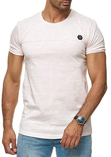 RED BRIDGE T-Shirt Homme à Manches Courtes et Encolure Ronde en Coton de Base pour Homme Rose