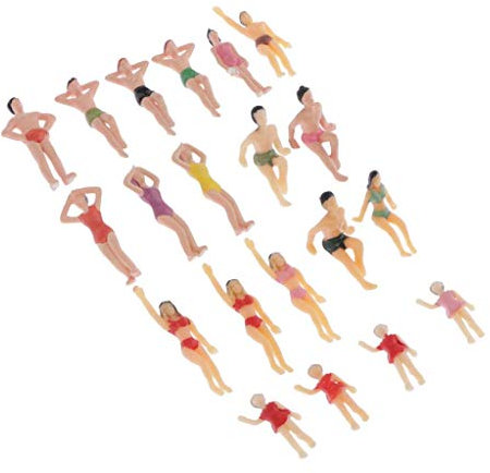 sharprepublic 20er Pack Strand Menschen Figuren für Puppenhaus Mini Strand deko Handwerk und DIY