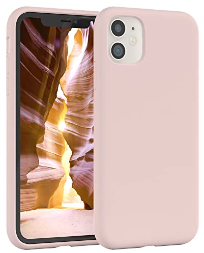 EAZY CASE custodia per cellulare in silicone premium compatibile con iPhone 11 con protezione della fotocamera e rivestimento interno custodia protettiva bumper in Rosa antico