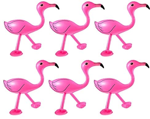 NUOBESTY 6 Stücke Aufblasbare Flamingo Klein Schwimmtier Kinder Flamingo Spielzeug für Baby Shower Geburtstag Sommer Luau Tropical Hawaii Junggesellenabschied Party Deko Supplies