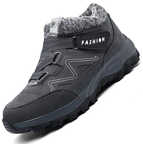 Unitysow Winterstiefel Damen Herren Winterschuhe Warm Gefütterte Schneestiefel Outdoor Winterboots Kurzschaft Stiefel Trekkingschuhe Wanderhalbschuhe Sneaker Gr.35-46,Grau,Gr.39