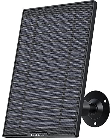 COOAU Solarpanel für solarbetriebene Sicherheitskamera,Akku Überwachungskamera Aussen WLAN IP Kamera Outdoor oder Türklingel, Wetterfest, 360° Einstellbare Halterung,3M Type-C-Kable