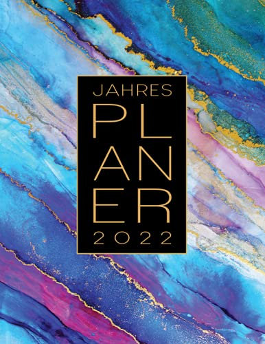 Jahresplaner 2022: Großer Kalender 2022 A4 I Tagebuch I Terminkalender I Kalenderbuch I 1 Tag 1 Seite I Endlich genügend Platz zum Planen, Organisieren und Notieren! I Farbe Marmor blau lila