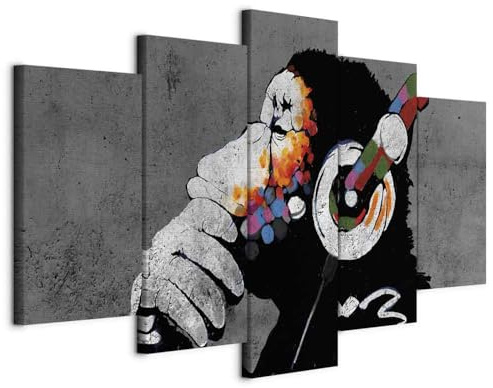 murando - Akustikbild Akustikbild DJ Affe, Schallschutz, Wohnzimmer, Büro | Verbessert Raumakustik, reduziert Hall, ideal fürs Büro oder Wohnzimmer, hochwertige Verarbeitung, schnelle Montage, stilvoll