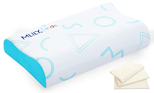 MLILY Memory-Foam-Kissen, verstellbar, kühlendes Bettkissen, Nackenkissen zum Schlafen, Sandwich-Kissen, CertiPUR-US, geeignet für Kinder, Jungen, Mädchen – perfekt für Bettwäsche, Reisen