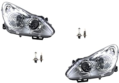 Johns, passend für Opel Corsa Scheinwerfer D 07/06-12/10 Set li+re mit H7/H1 chrom Rah.