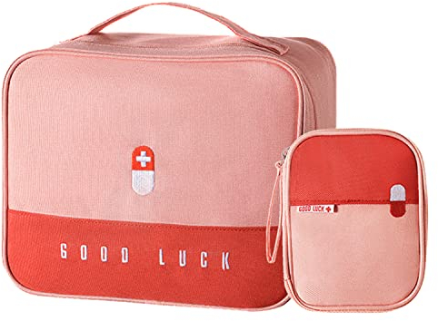 Notfalltasche Leer,2PCS Erste Hilfe Set Wasserdichte Medikament Aufbewahrungstasche Tragbar Medikamententasche Erste Hilfe Koffer für Haus Auto Camping Jagd Reisen Natur und Sport (Groß + Klein)