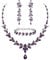 Ever Faith Marquise Crystal Party Jewellery Sets for Bride, Gorgeous Leaf Rhinestone Necklace Dangle Earrings Tennis Bracelet Set Purple Silver-Tone