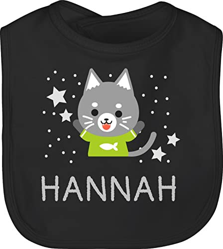 Baby Lätzchen - Katzen - Bild Comic Katze lustig und Dein Name - Unisize - Schwarz - cat katzenmotiv latz cats junge babylätze katzenmotiven der kinder babylatz katzenliebhaberin mädchen