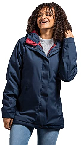 Tatonka W Stir Hooded Jacket Blau - Wasserdichte atmungsaktive Damen Winterjacke, Größe 38 - Farbe Dark Navy