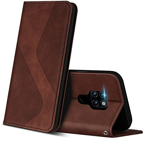 ZONNAVI Cover per Huawei Mate 20, Flip Custodia Pelle PU con [Slot Cart] [Supporto Stand] [Magnetica], Cover a Libro Portafoglio per Huawei Mate 20 (Marrone)