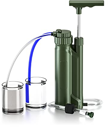 Metadrop 0,01μm Pompe filtrante pour eau à ultra-filtration, certification NSF/ANSI 372, système de purification de l'eau pour la randonnée, le camping et le voyage, réduit jusqu'à 99% le chlore.