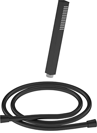 CHRIS BERGEN Brausegarnitur - SET aus Stabhandbrause und Brauseschlauch - in Schwarz matt