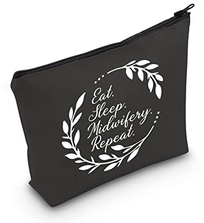 PYOUL Hebamme Geschenk Hebamme Wertschätzung Geschenk Hebamme Student Geschenk Essen Schlafen Hebammen Make-up Tasche, Hebammen Repeat B Eu