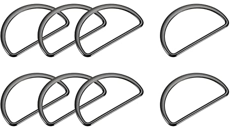 sourcing map 8 Stück Metall D Ringe Schnalle 50mm(1.97) 2mm Dicke Geschweißte D-Ringe Schnalle für Gurtband Nähen Kleidung Bänder Taschen Gürtel DIY Zubehör Dunkel Grau