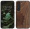 kwmobile Hülle kompatibel mit Samsung Galaxy S23 Hülle - Holz Case - Handy Cover - TPU Handyhülle in Dunkelbraun Aufgehende Sonne
