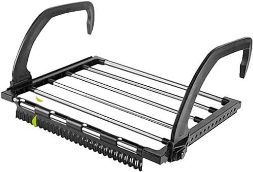 REFORUNG Tendedero Balcón Barandilla Negro Tendedero de Radiador Plegable de Acero Inoxidable Colgadores de Ropa para Balcones para Colgar Calcetines Ropa en Balcón Baño - 40 * 32 cm