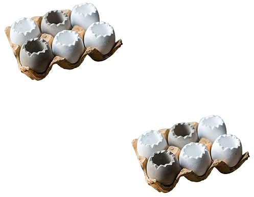 Happyyami 14 STK Eierschale Fleischiger Blumentopf Kleine Sukkulentöpfe Pflanzgefäße Für Zimmerpflanzen Gartentöpfe Aus Keramik Bonsai-töpfe Mini-sukkulenten Büro Bilden Beton Drinnen