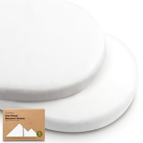 2-Pack Spannbettlaken Babybett für Mädchen, Junge - Bamboo Spannbettlaken Kinderwagen Kompatibel mit Halo Stubenwagen, Chicco, Baby Delight, Graco, Unisex Beistellbett Spannbettlaken (Soft White)