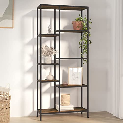 Homgoday Bücherregal 80x30x180 cm Stahl und Holz 369