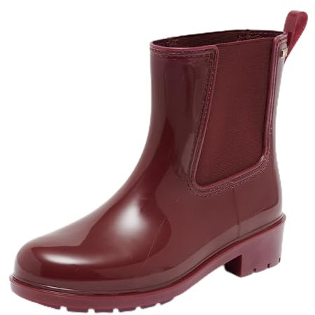 Tommy Hilfiger Donna Stivali in Gomma Flag Rainboot Antiscivolo, Rosso (Deep Rouge), 38