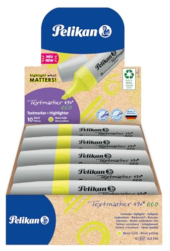 Pelikan Textmarker 490® eco, 10 Stück in FS, Neon-Gelb