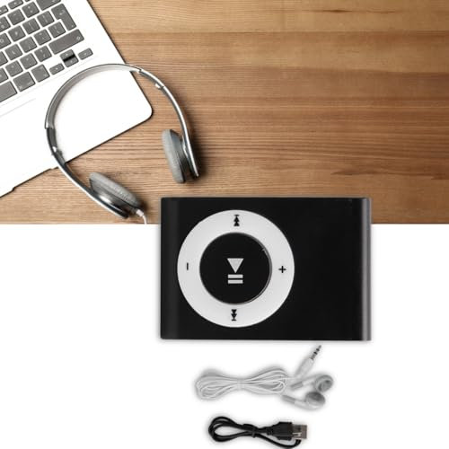 Portable Music Player,Long Battery Life Mp3 Player,Aluminum Alloy Material Clear Sound Music Player, with Earphone and USB Cable (Black)