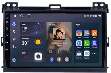 Android 12 Radio de Coche Estéreo para Toyota Land Cruiser Prado 120 LC120 2004-2009 Pantalla de 9/9.5 Pulgadas con Carplay Android Auto/SWC/FM RDS Radio Reproductor Multimedia(4 Core 1G+16G)