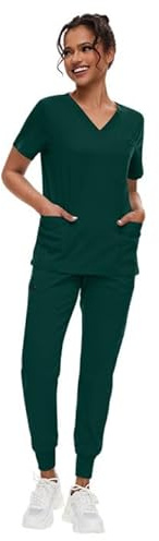 MEDSKIN Performance Scrubs Set Uniform – Medical Scrub for Women, Top & Trousers Pants, For Nurses, Beauty, Care, Dental - Womens Nurse Uniforms For UK Healthcare Hospital