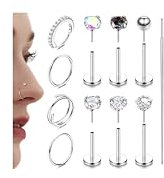 Adramata Nasenpiercing Chirurgenstahl Nasenring Nasenstecker Hypoallergen Helix Piercings Gewindeloses Einstecken Lippenpiercing Medusa Labret Piercing Ring Conch Tragus Piercing Ohr Gold/Silber