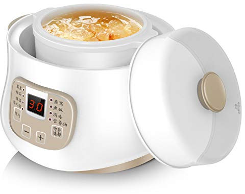 Pentola elettrica stufato, pentola stufato elettrica 0,8 l, Rivestimento in Ceramica, pentola a Cottura lenta, pentola elettrica Intelligente Uso Domestico, multicooker con Timer Ritardo 24 Ore 8 i