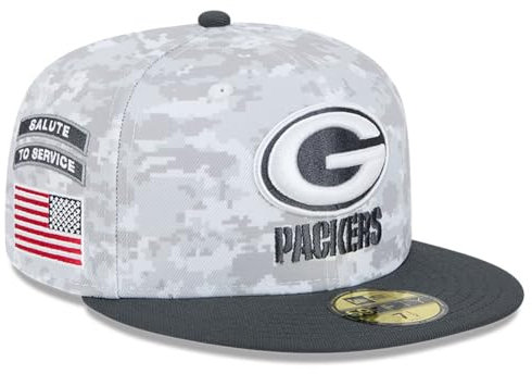 New Era Herren Arctic Camo/Graphite Green Bay Packers 2024 Salute to Service 59FIFTY Fitted Hat