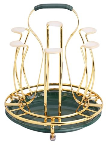 Htuygyjaw Soporte de de Drenaje de Hierro Forjado Dorado, Accesorios de Cocina para Tazas de Café de CeráMica de Vidrio, Organizador de Estante de Secado de de Agua