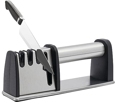 Manuelle Messerschärfer 4-in-1 Messerschleifer 4 Stufen Knife Sharpener Messer Schärfen Messerschäfer V-förmige Nut Messerschaerfer