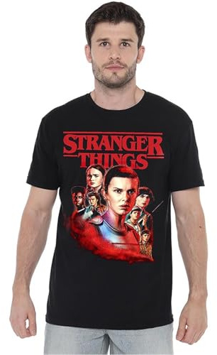 Stranger Things Hawkins Heroes Poster Männer T-Shirt schwarz